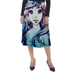 Beautifull Ariel Little Mermaid  Painting Classic Velour Midi Skirt  by artworkshop