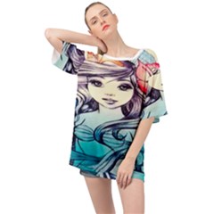 Beautifull Ariel Little Mermaid  Painting Oversized Chiffon Top by artworkshop