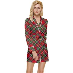 Royal Stewart Tartan Long Sleeve Satin Robe by sifis