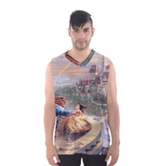 Beauty And The Beast Castle Men s Basketball Tank Top by artworkshop