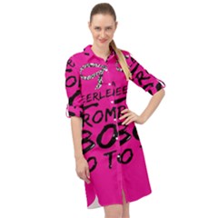 Bow To Toe Cheer Long Sleeve Mini Shirt Dress by artworkshop