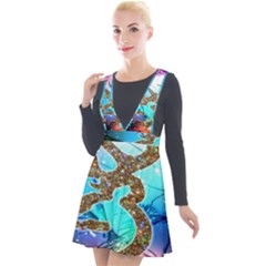 Browning Deer Glitter Galaxy Plunge Pinafore Velour Dress by artworkshop