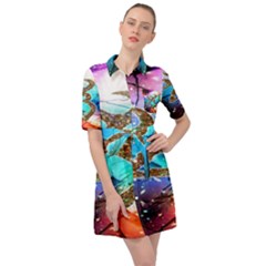 Browning Deer Glitter Galaxy Belted Shirt Dress by artworkshop