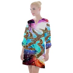 Browning Deer Glitter Galaxy Open Neck Shift Dress by artworkshop