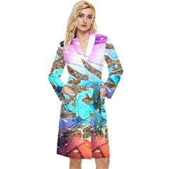 Browning Deer Glitter Galaxy Long Sleeve Velour Robe by artworkshop