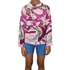 Browning Deer Glitter Kids  Long Sleeve Swimwear by artworkshop