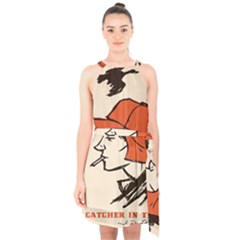 Catcher In The Rye Halter Collar Waist Tie Chiffon Dress by artworkshop