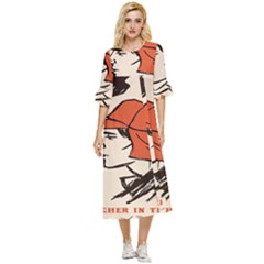 Catcher In The Rye Double Cuff Midi Dress by artworkshop