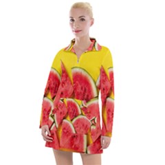 Watermelon Women s Long Sleeve Casual Dress by artworkshop