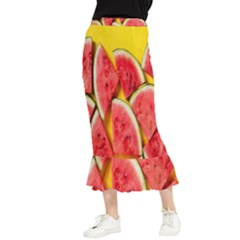 Watermelon Maxi Fishtail Chiffon Skirt by artworkshop