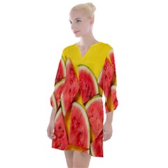 Watermelon Open Neck Shift Dress by artworkshop