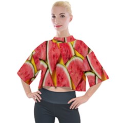 Watermelon Mock Neck Tee by artworkshop