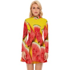 Watermelon Long Sleeve Velour Longline Dress by artworkshop