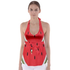 Watermelon Pillow Fluffy Babydoll Tankini Top by artworkshop