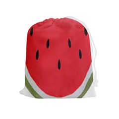 Watermelon Pillow Fluffy Drawstring Pouch (xl) by artworkshop