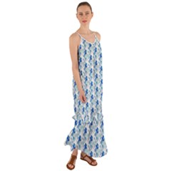 Flowers Pattern Cami Maxi Ruffle Chiffon Dress by Sparkle