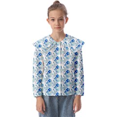 Flowers Pattern Kids  Peter Pan Collar Blouse by Sparkle