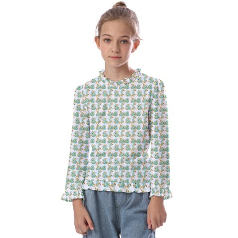 Flowers Pattern Kids  Frill Detail Tee by Sparkle