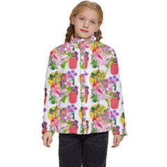 Bunch Of Flowers Kids  Puffer Bubble Jacket Coat by Sparkle