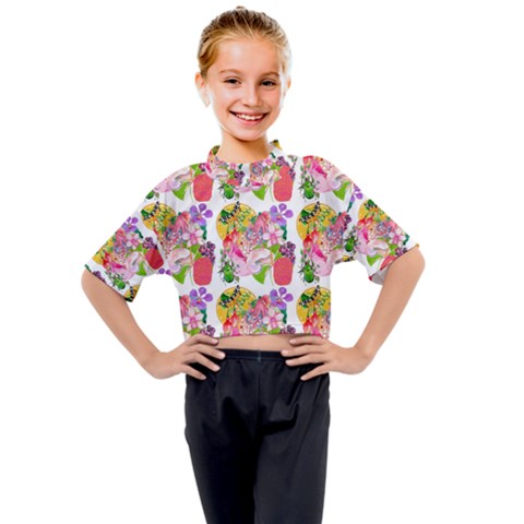 Bunch Of Flowers Kids Mock Neck Tee by Sparkle