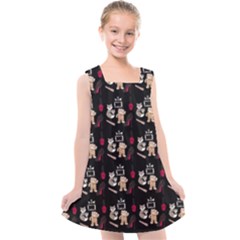 Cat Pattern Kids  Cross Back Dress by Sparkle