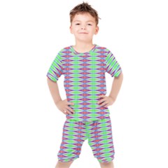 Electro Stripe Kids  Tee And Shorts Set by Thespacecampers