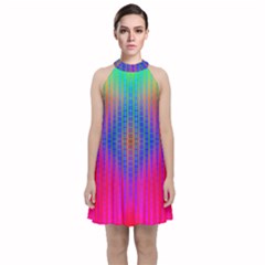 Intoxicating Rainbows Velvet Halter Neckline Dress  by Thespacecampers