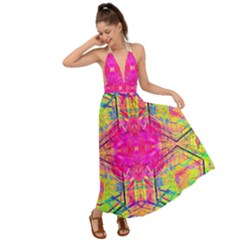 Kaleidoscopic Fun Backless Maxi Beach Dress by Thespacecampers