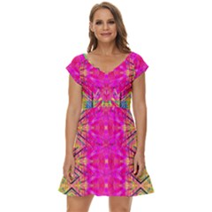 Kaleidoscopic Fun Short Sleeve Tiered Mini Dress by Thespacecampers