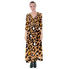 Leopard Jaguar Dots Button Up Maxi Dress by ConteMonfrey