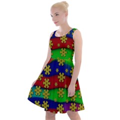 Blooming Stars On The Rainbow So Rare Knee Length Skater Dress by pepitasart