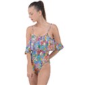 Floral Flowers Drape Piece Swimsuit View1