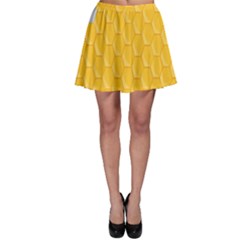 Hexagons Yellow Honeycomb Hive Bee Hive Pattern Skater Skirt by artworkshop