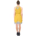 Hexagons Yellow Honeycomb Hive Bee Hive Pattern Halter Collar Waist Tie Chiffon Dress View2