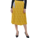 Hexagons Yellow Honeycomb Hive Bee Hive Pattern Classic Velour Midi Skirt  View1