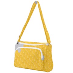 Hexagons Yellow Honeycomb Hive Bee Hive Pattern Front Pocket Crossbody Bag by artworkshop