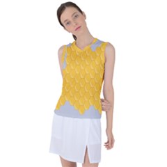 Hexagons Yellow Honeycomb Hive Bee Hive Pattern Women s Sleeveless Sports Top by artworkshop