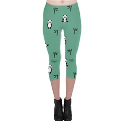 Pandas Pattern Capri Leggings  by artworkshop