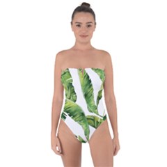 Sheets Tropical Plant Palm Summer Exotic Tie Back One Piece Swimsuit by artworkshop