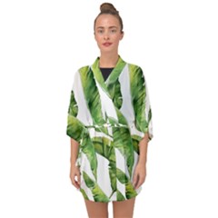 Sheets Tropical Plant Palm Summer Exotic Half Sleeve Chiffon Kimono by artworkshop