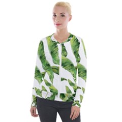 Sheets Tropical Plant Palm Summer Exotic Velvet Zip Up Jacket by artworkshop