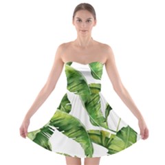 Sheets Tropical Plant Palm Summer Exotic Strapless Bra Top Dress by artworkshop