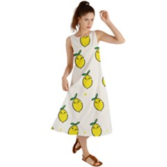 Pattern Lemon Texture Summer Maxi Dress by artworkshop