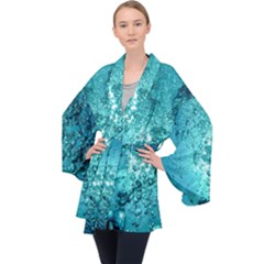 Bubbles Water Bub Long Sleeve Velvet Kimono  by artworkshop