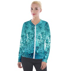 Bubbles Water Bub Velvet Zip Up Jacket by artworkshop