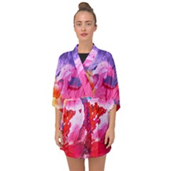 Colorful Painting Half Sleeve Chiffon Kimono by artworkshop