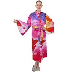 Colorful Painting Maxi Velour Kimono by artworkshop