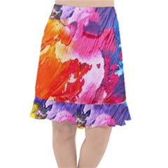 Colorful Painting Fishtail Chiffon Skirt by artworkshop