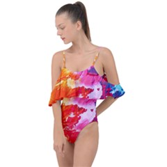 Colorful Painting Drape Piece Swimsuit by artworkshop