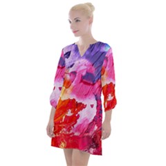 Colorful Painting Open Neck Shift Dress by artworkshop